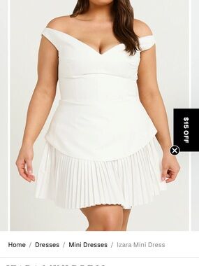 Showpo White Mini Dress Izara Mini Off the Shoulder Dress
